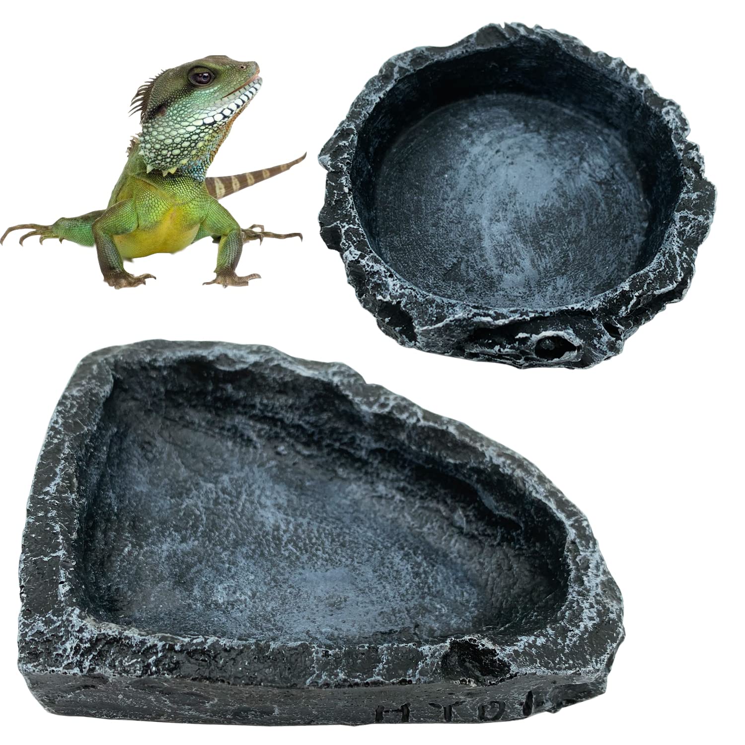 Water Dish Reptile - Paquete de 1/2 Plato de Alimentación
