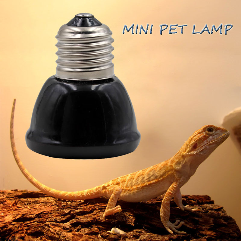 Ceramic Heat Emitter - Mini lámpara calefactora negra para mascotas,