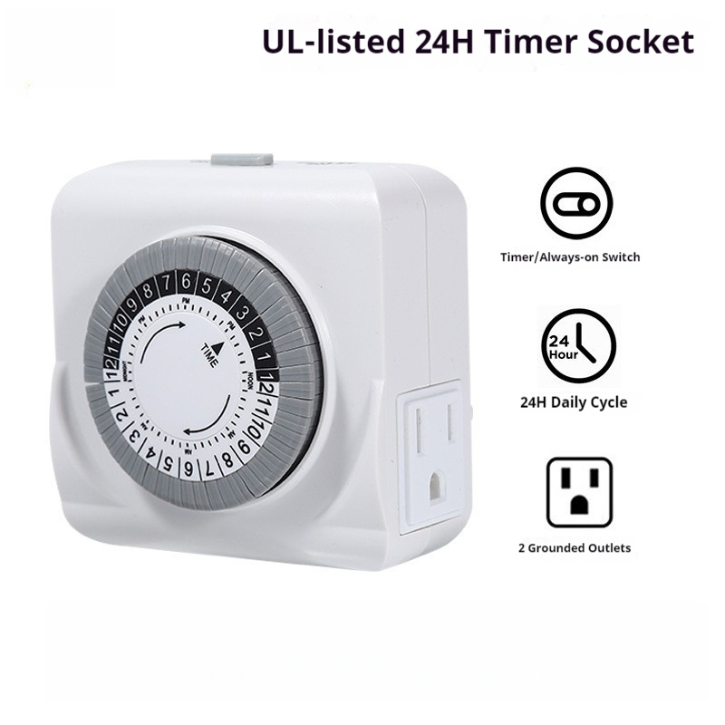 Timer Dual Outlet - Enchufe Temporizador Mecánico de Dos y