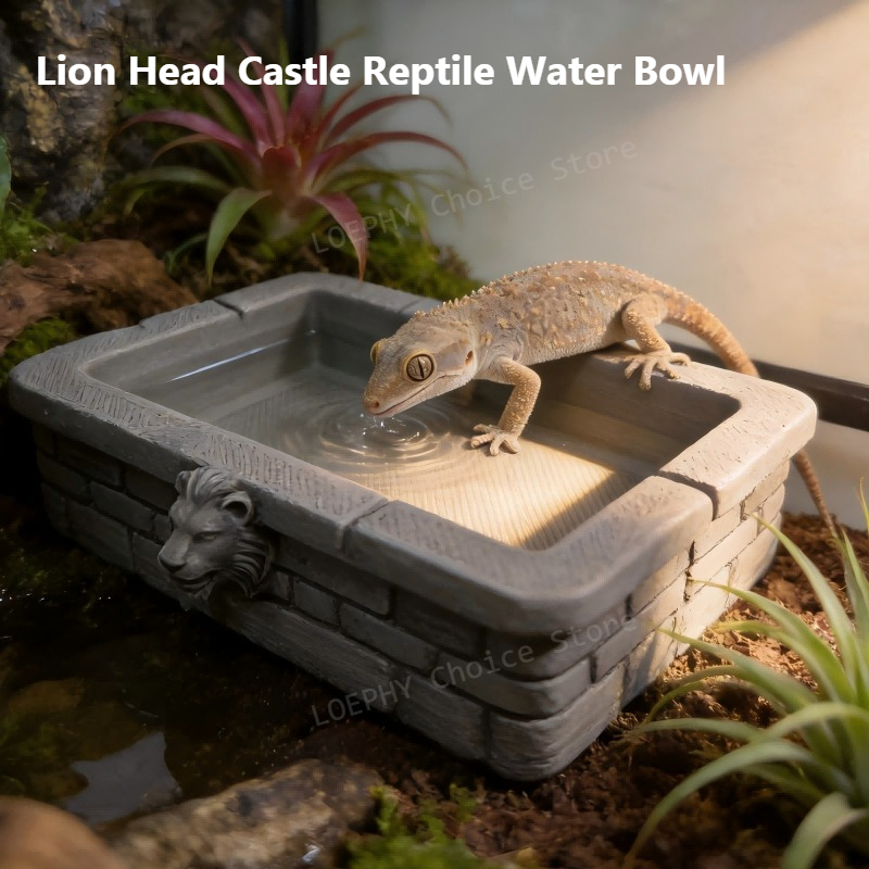 Water Dish Reptile - Bebedero para Reptiles Castle, Diseño de
