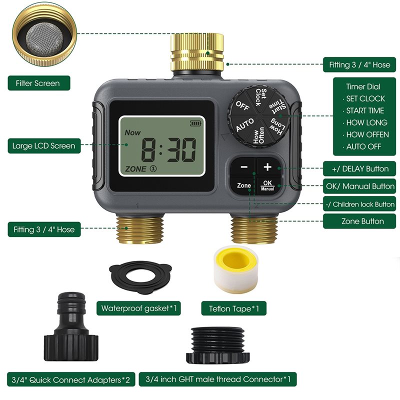 AY14 - Temporizador de Riego A - Timer Dual Outlet reseña y precio