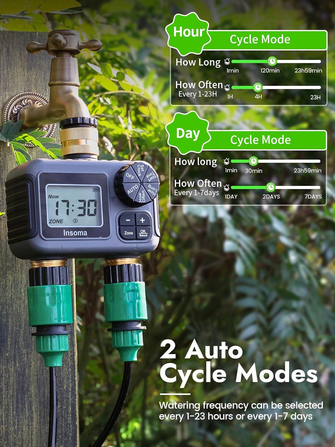 Sistema de riego inteligente I - Timer Dual Outlet reseña y precio